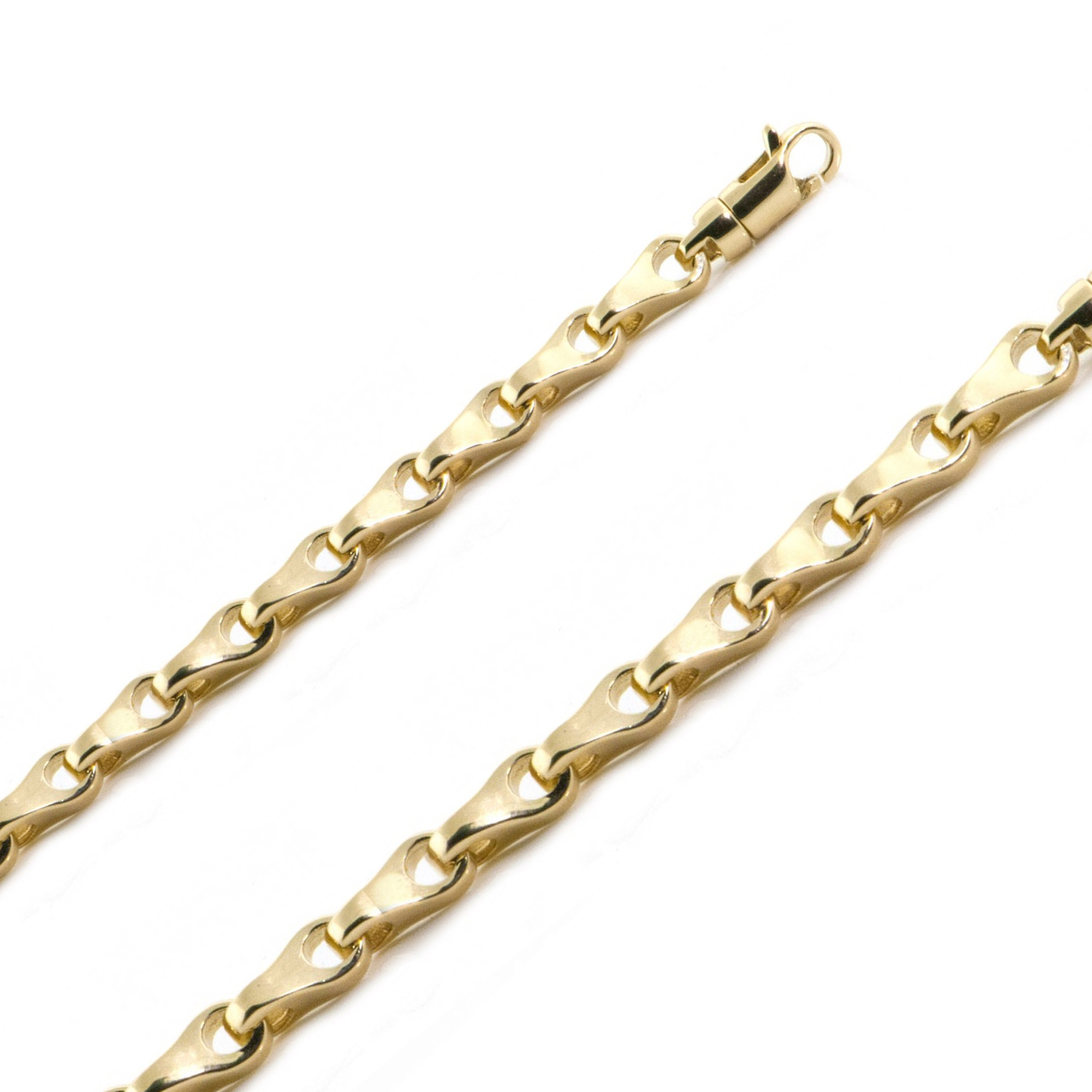 14K Yellow Gold Fancy Hand Made Chain 4.9mm 18 Inches